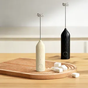 Handheld Electric Milk Frother USB Rechargeable Coffee Creamer Whisk Double Layer Stainless Steel Head Kitchen Drink Mixer
