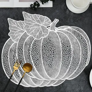Nordic hollow PVC pumpkin placemat waterproof non-slip western dining table mat decor 1pc