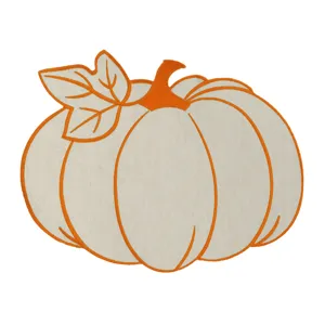 Fabric embroidered pumpkin placemat, elegant heat insulation mat for restaurant dining table.