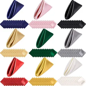 Effen kleur satin stoffen diner servetten polyester bruiloft hotel tafel loper set.