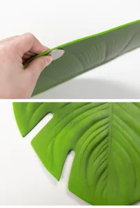 Kreative EVA Blatt Tischset Monstera Untersetzer rutschfeste grüne Matte Detailansicht
