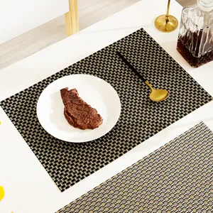 PVC woven placemat waterproof heat resistant table mat luxury dining table decoration mat