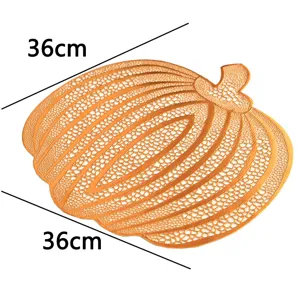 Set de Table Creux Citrouille PVC Doré Thermique Style Nordique Imperméable Et Étanche 36cm