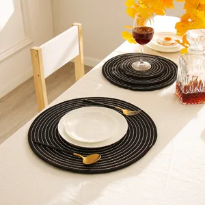 Ronde katoenen draad geweven placemat warmte-isolerende pannenlap keuken tafeldecoratie