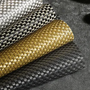 PVC woven placemat heat resistant waterproof table mat luxury dining table decor set