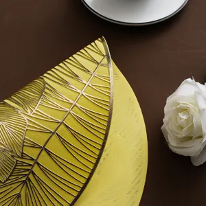 Gold foil leaf PVC placemat heat resistant waterproof Nordic table mat main view display