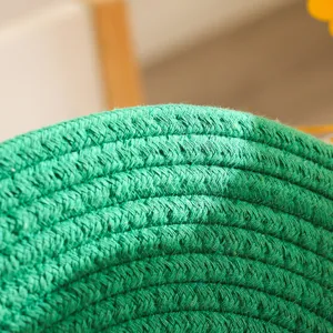 Groen katoenen geweven onderzetter detailcloseup met fijne textuur en hittebestendigheid.