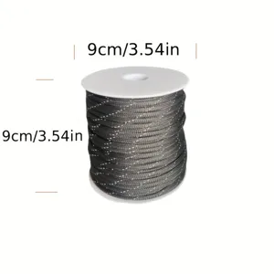 Detail view of the 4mm reflective paracord spool, showing clear structure and size.