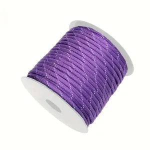 Purple 7-strand reflective paracord 4mm thick for outdoor camping tent ropes and bracelets.