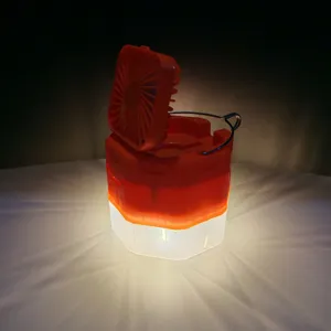 Portable outdoor camping fan light with led night lamp and USB rechargeable design.