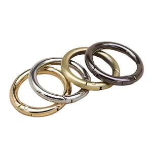 Anneaux ressort en alliage de zinc boucles rondes métalliques divers coloris.