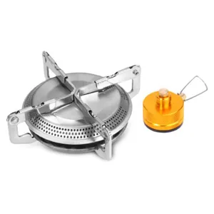 Mini Portable Camping Stove Head Stainless Steel Foldable Outdoor Gas Burner for Hiking Picnic and Backpacking