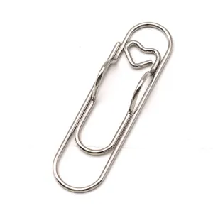 Creative metal pen clip and paper clip for notebooks, office stationery accessory.