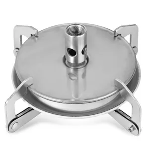 Outdoor portable camping gas stove burner disc stainless steel foldable legs mini cooker head detail view