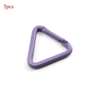 Moschettone triangolare viola gancio a molla per accessori da esterno fai da te 5pz