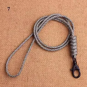 Handmade braided lanyard with durable black metal hook for phone keys work badge ID strap.