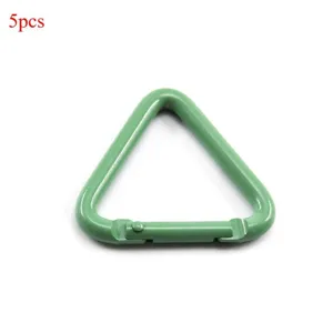 Moschettone triangolare verde 5pz piccolo gancio in metallo per accessori zaino fai da te