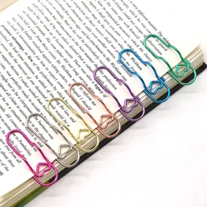 Colorful metal pen clips notebook paper holder multi-functional office stationery tool set
