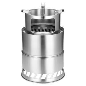 Portable stainless steel camping wood stove outdoor folding biomass gasification stove