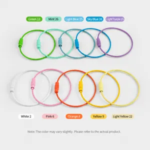 Stainless Steel Wire Keychain Ring Baking Paint DIY Craft Pendant Accessories Portable Wire Rope Key Ring Holder