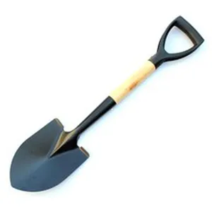 Pala da giardino portatile per esterni con manico in legno e testa in metallo per campeggio.