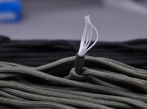 7 strand paracord survival rope detail showing inner core for outdoor tactical camping gear.