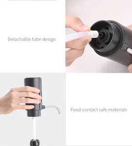 Vue détaillée de l'aérateur de vin électrique avec tube amovible et matériaux de qualité.