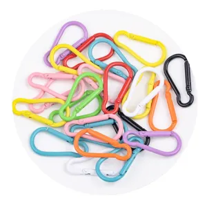 Mosquetones de aluminio de colores en forma de pera para llaveros y accesorios