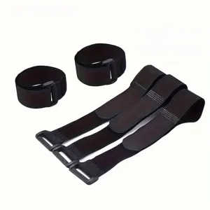 Set de correas de velcro negras con hebilla para asegurar carga y baterías RC firmemente.
