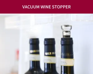 Bouchon à vin sous vide, acier inoxydable et joint silicone, garde le vin frais longtemps.