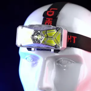 Oplaadbare LED koplamp met USB, heldere COB lamp voor buiten hardlopen en vissen 's nachts.