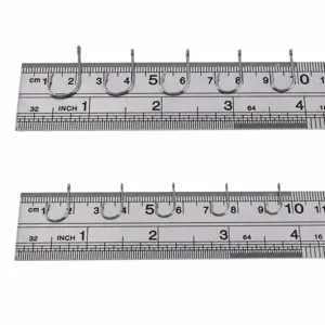 Iseama fishing hooks size 3 to 12 metric and imperial metal ruler size chart image