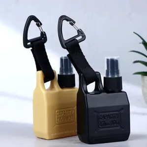Portable 80ml jerry can spray bottle with carabiner for outdoor camping travel camping gear.