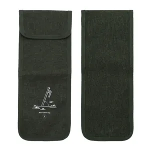 Camping tent stake storage bag, heavy duty canvas nail organizer pouch, size L green