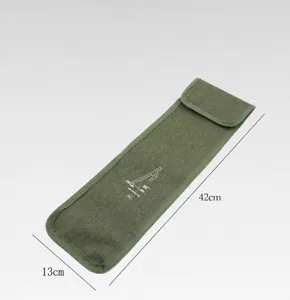 Durable canvas storage bag for outdoor camping tent stakes, 42x13cm XL size gear pouch.