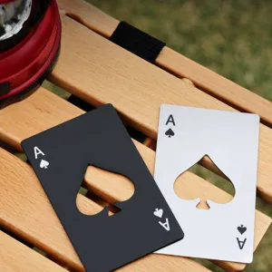 Creative Stainless Steel Playing Card Bottle Opener Spade Ace Metal Beer Opener Portable Bar Tool Kitchen Accessory