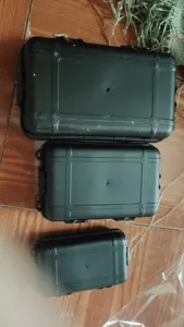 Outdoor survival waterproof plastic storage boxes set, heavy duty crushproof tactical case