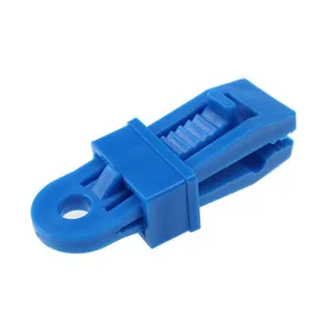 Blue plastic tent clip tarp clamp camping canopy wind rope fixing clip camping gear detail view
