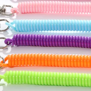 Colorful stretch spring cord keychain flexible coiled wrist strap bag hanging accessories candy color