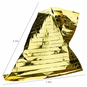 Coperta di sopravvivenza d'emergenza Mylar, foglio termico spaziale per campeggio all'aperto.
