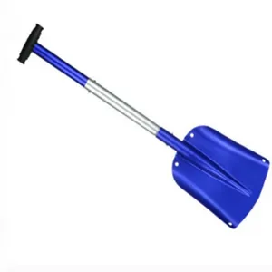 Portable aluminum alloy car snow shovel, adjustable telescopic outdoor camping utility tool.