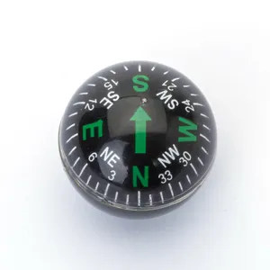 Boussole sphérique portable 28mm boule de guidage de voiture outil de navigation noir plein air
