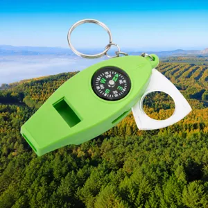Fischietto di sopravvivenza 4-in-1 portatile con bussola e lente d'ingrandimento per trekking.
