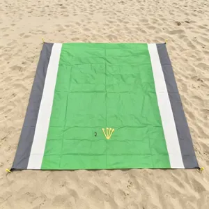 Waterproof outdoor beach mat, lightweight oxford picnic blanket with stakes and ground sheet.