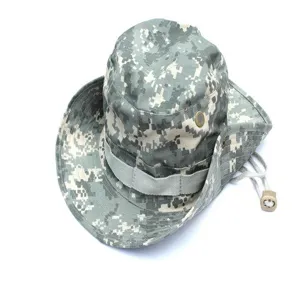 Digital camouflage boonie hat outdoor sun protection bucket hat breathable tactical cap for men