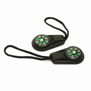 Mini boussole portable avec laniere noire outil de navigation survie en plein air plastique