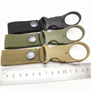 Taktischer Nylon Flaschenhalter Klickverschluss Karabiner Clip in drei Farben mit Lineal