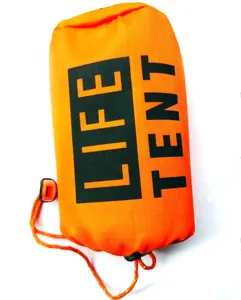 Tente d'urgence exterieure couverture de survie abri portable imperméable coupe-vent orange