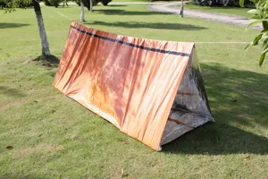 Tente de survie d'urgence extérieure abri thermique pour randonnée camping léger et portable.