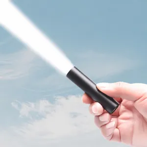 Mini lampe de poche LED portable, rechargeable USB forte lumiere exterieure, torche compacte.